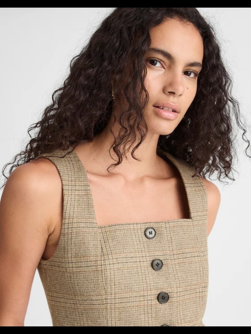 NWT Madewell Tan Plaid Vest Top